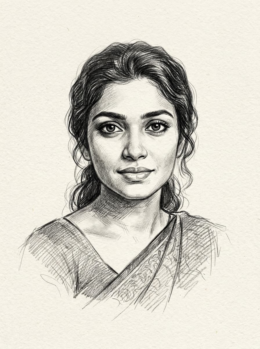 Hand-drawn graphite on textured paper